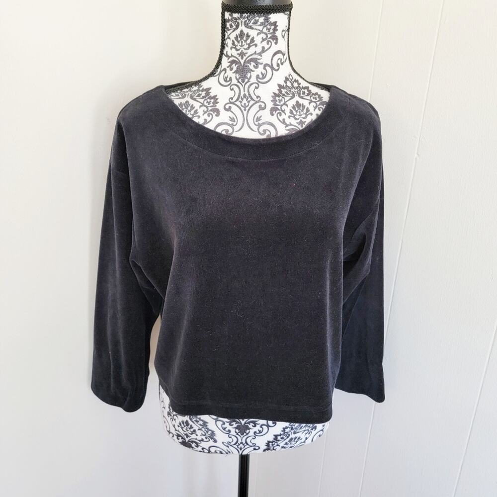 Victoria's Secret Gold Label Cropped Velour Sweatshirt - Picture 1 of 3